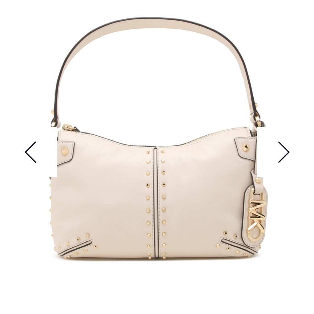 Michael Kors Astor Studded Leather Pouchette Shoulder Bag. NWT - Picture 4 of 9